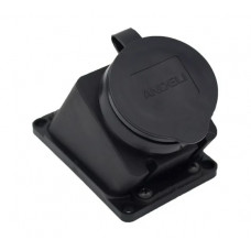 Наклонная розетка с заглушкой ANDELI каучук AM-K08 2P+PE 16A 220В IP44 ADL13-058