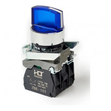 Переключатель HLT XB4-BК3665 на 3 положения синий с подсветкой с фиксацией 1NO+1NC, 24V AC/DC, IP65 (20шт./уп.) 085-14-238