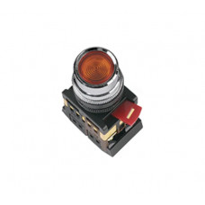 Кнопка TDM ABLF-22 желтый, d22мм, неон/230В, 1з+1р SQ0704-0003