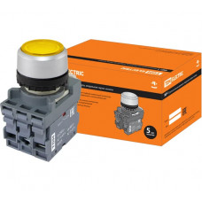 Кнопка TDM ELECTRIC MP1-21Y(LED) (в сборе; диаметр 22 мм; 24В; 1з+1р; желтая) SQ0747-0019