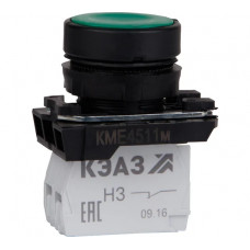 Кнопка КМЕ4511м-зеленый-1но+1нз-цилиндр-IP54-КЭАЗ 14 шт 248247