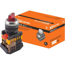 Переключатель TDM ELECTRIC АNСLR-22-3, на 3 фиксированных положения, красный, неон/230В, I-O, 1з+1р SQ0703-0004