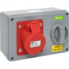 Розетка с блокировкой и выключателем EKF 1414 3Р+РЕ 16А 380В IP44 ps-1414-16-380