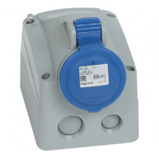 Розетка накладная Legrand 16А 2К+З 230 В IP 44 090167