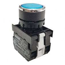 Нажимная круглая кнопка Emas синяя, 250 В AC, 4 А, 12-30 В AC/DC, B172DM