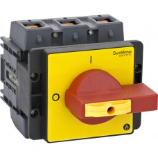 Выключатель разъединитель Systeme Electric 3P 125A IP20, с красной рукояткой на дверцу, 4 винта, 1 замок MSD125360R