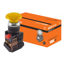 Кнопка TDM AEА-22, Грибок, желтый, d22мм, 1з 1р SQ0704-0036