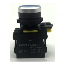 Кнопка ANDELI LA115-A5-10BN/6 синий 1НО IP65 ADL10-310