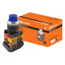 Кнопка TDM ABLFP-22, синий, d22мм, неон/230В, 1з 1р SQ0704-0007