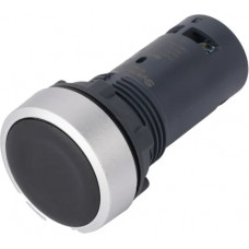 Кнопка Systeme Electric SB7 моноблочная, 22мм, черная, с возвратом, металл, 2НО, IP65 SB7EA23