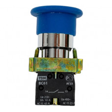 Кнопка TDM BС61, Грибок, без подсветки, синий, 1з SQ0704-0046