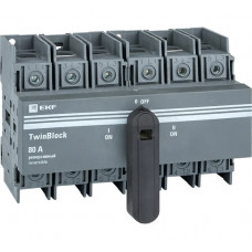 Реверсивный рубильник c рукояткой для прямой установки EKF 3P TwinBlock 80A tb-s-80-3p-rev