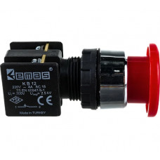 Кнопка Emas красная грибовидная 1НЗ KB12MK