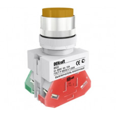 Кнопочный выключатель Dekraft ВК22-ABFP-YEL-LED 25138DEK