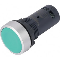 Кнопка Systeme Electric SB7 моноблочная, 22мм, зеленая, с возвратом, металл, 2НО, IP65 SB7EA33