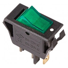 Клавишный выключатель REXANT 250V 15А (3с) ON-OFF зеленый с подсветкой (RWB-413, SC-788) 10 шт 36-2226