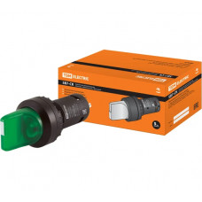 Переключатель на 2 положения TDM ELECTRIC с фиксацией sb7-ck2361-24v короткая ручка(led) d22мм 1з зеленый SQ0746-0054