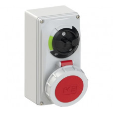 Розетка PCE настенная 32а/380v/3p+n+e/ip67, с выключателем и блокировкой 61252-6