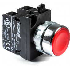 Нажимная круглая кнопка Emas красная, 250 В AC, 4 А, CM102DK