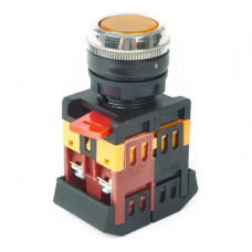 Кнопка HLT ABLFS-22 с подсветкой, NO+NC, 230В, IP40, желтая, 10штук/упаковка 085-07-021