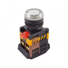 Кнопка TDM ABLFS-22 белый, d22мм, неон/230В, 1з+1р SQ0704-0012