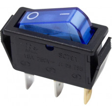Клавишный выключатель REXANT 250В, 15А, (3с), ON-OFF, синий с подсветкой (RWB-404, SC-791, IRS-101-1C), упаковка (10 шт.) 36-2211