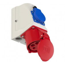Настенная комбинированная розетка PCE 16А 400V 3P+N+E IP44 9215-6