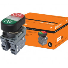Двойная кнопка TDM ELECTRIC MPD3-11С (LED; в сборе; диаметр 22 мм; 24В; ON/OFF) SQ0747-0065