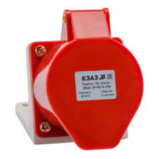 Розетка КЭАЗ 125 32А 380В AC 3P+PE+N 6ч для монтажа на поверхность IP44 222757