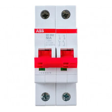 Рубильник ABB 2 полюса SD202/50 рычаг красный 2CDD282101R0050