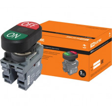 Кнопка TDM ELECTRIC двойная mpd3-11в (зеленая/красная) в сборе d22мм (on/off) SQ0747-0044