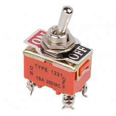 Тумблер REXANT 250v 15а (4c) on-off двухполюсный (kn-201) 36-4130