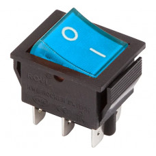 Клавишный переключатель REXANT 250v 15а (6с) on-on синий с подсветкой (rwb-506, sc-767) 36-2351