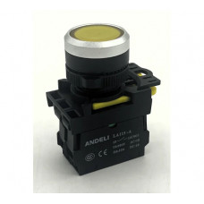 Кнопка ANDELI LA115-A5-10BND/5 желтый AC220V (LED) ADL10-264