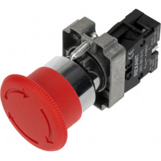 Кнопка REXANT xb2-bs поворотная, красная, грибок, nc упаковка (10 шт ) 36-5544