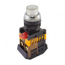 Кнопка TDM ABLFP-22 прозрачная, d22мм, неон/230В, 1з+1р SQ0704-0032