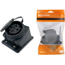 Розетка настенная TDM ELECTRIC с загл. наклон. каучук 3Р+РЕ 32А 380В IP44 SQ0612-0009