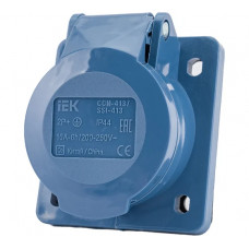 Кабельная розетка IEK, скрытая, 16А, 2Р+E, IР44, 250В, 413, ИЭК PSR41-016-3