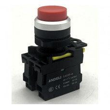 Кнопка ANDELI LA115-A5-11GN/4 красный 1НО+1НЗ ADL10-253