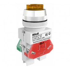 Кнопочный выключатель Dekraft ВК30-ABLFP-YEL-LED 25049DEK