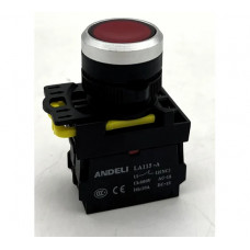 Кнопка ANDELI LA115-A5-01BND/4 1НЗ красный AC220V (LED) ADL10-257