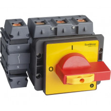 Выключатель разъединитель Systeme Electric 4P 125A IP20, с красной рукояткой на дверцу, 4 винта, 1 замок MSD125460R