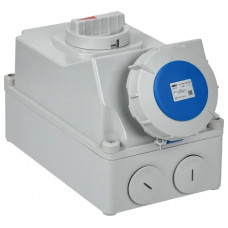 Розетка с механической блокировкой IEK ССИ-833 63А-6ч 220В 2P+PE IP67 PSR11-063-3-5-67