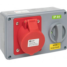 Розетка с блокировкой и выключателем EKF 1424 3Р+РЕ 32А 380В IP44 ps-1424-32-380