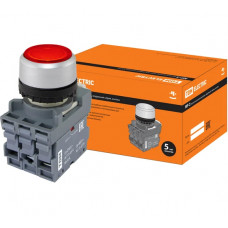 Кнопка с фиксацией TDM ELECTRIC MP2-21R (LED; в сборе; диаметр 22 мм; 1з+1р; 24В; красная) SQ0747-0025