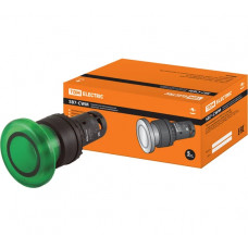 Грибовидная кнопка TDM ELECTRIC SB7-CWM31-24V(LED) (диаметр 35 мм; 1з; зеленая) SQ0746-0050