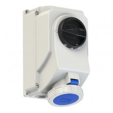 Настенная розетка PCE 32а 220v 1p+n+e ip67, с выключателем и блокировкой 75232-6