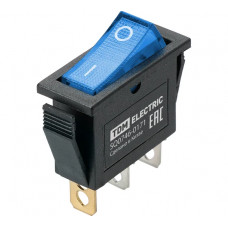 Выключатель клавишный TDM ELECTRIC IRS-101N 250В AC/DC, 1P, 15А, (3с), ON-OFF, черный корпус, синяя клавиша, LED подсветка TDM SQ0746-0171