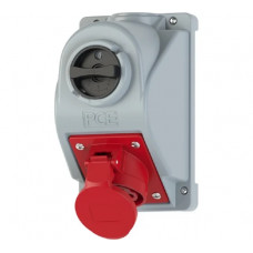 Розетка PCE 32a/3p+n+e/380v/ip44 с реверсивным переключателем l-0-r и блокировкой 960625501