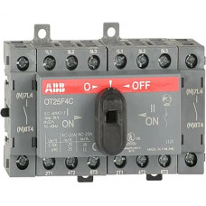 Реверсивный 4х-полюсный рубильник ABB OT25F4C до 25A для установки на DIN-рейку или монтажную плату 1SCA104877R1001